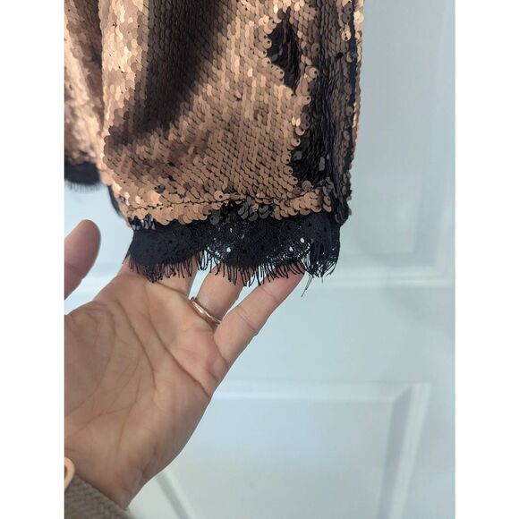 Intimately Free People Seeing Double Sequin Dress women's size small gold black - Picture 4 of 8